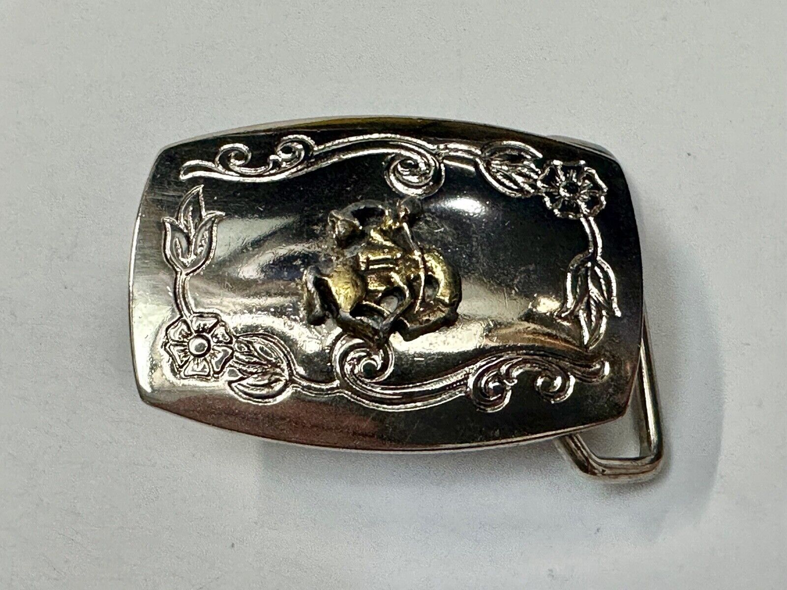Vintage Cowboy Saddle Bronc western USA made belt buckle