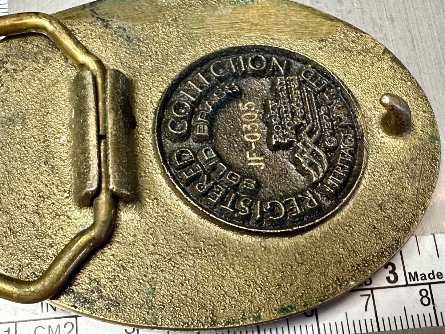 The great state of Wyoming Train History brass belt buckle by Heritage Mint LTD