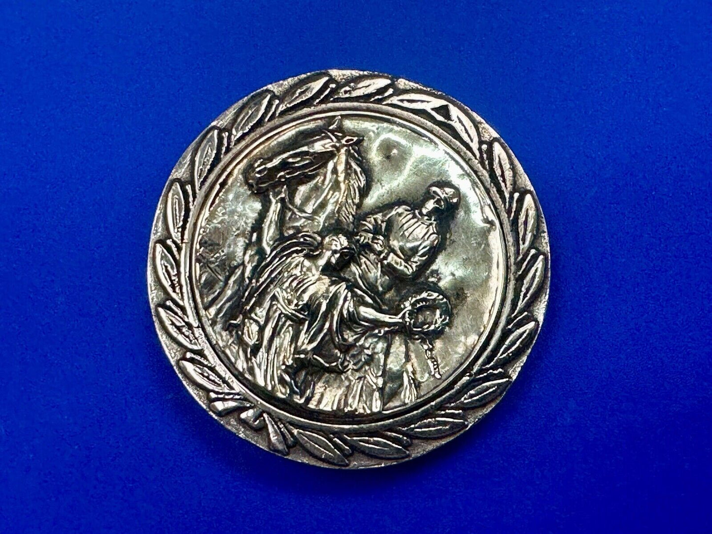 Unique Horse & polo Rider Dress Belt Buckle - Vintage 70s Baron Brass Taiwan