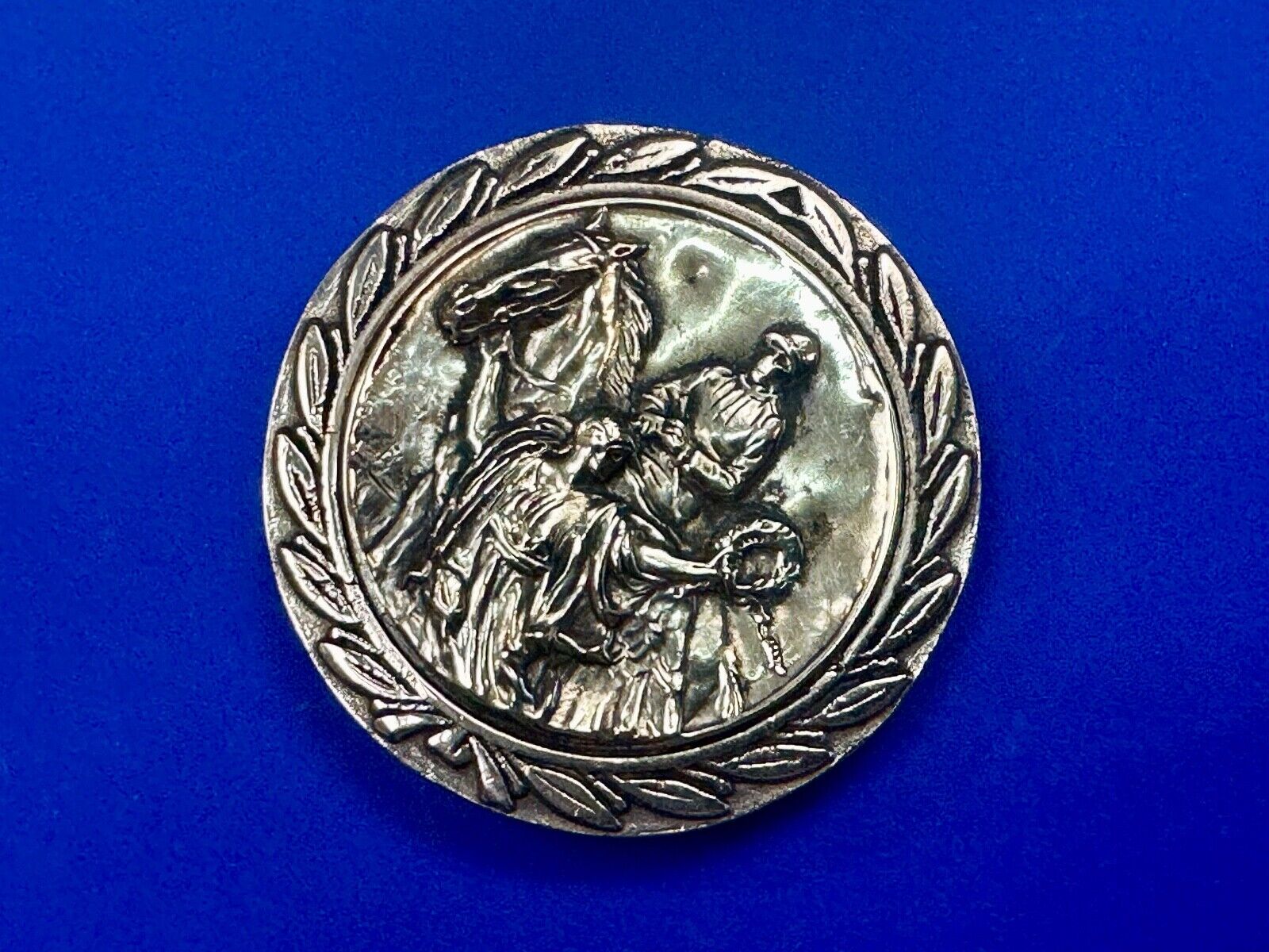 Unique Horse & polo Rider Dress Belt Buckle - Vintage 70s Baron Brass Taiwan