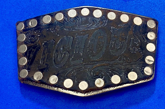 VICIOUS - statement  -Sid Studded brown faux? Leather belt buckle