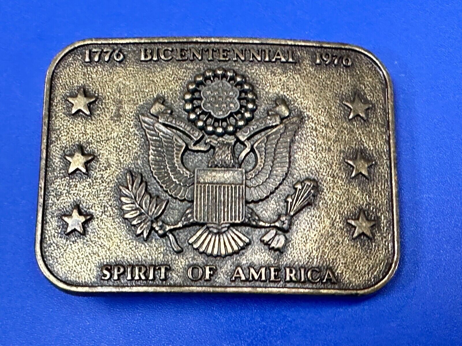 The Spirit of 76 - Patriotic American Eagle Emblem Seal vintage belt buckle