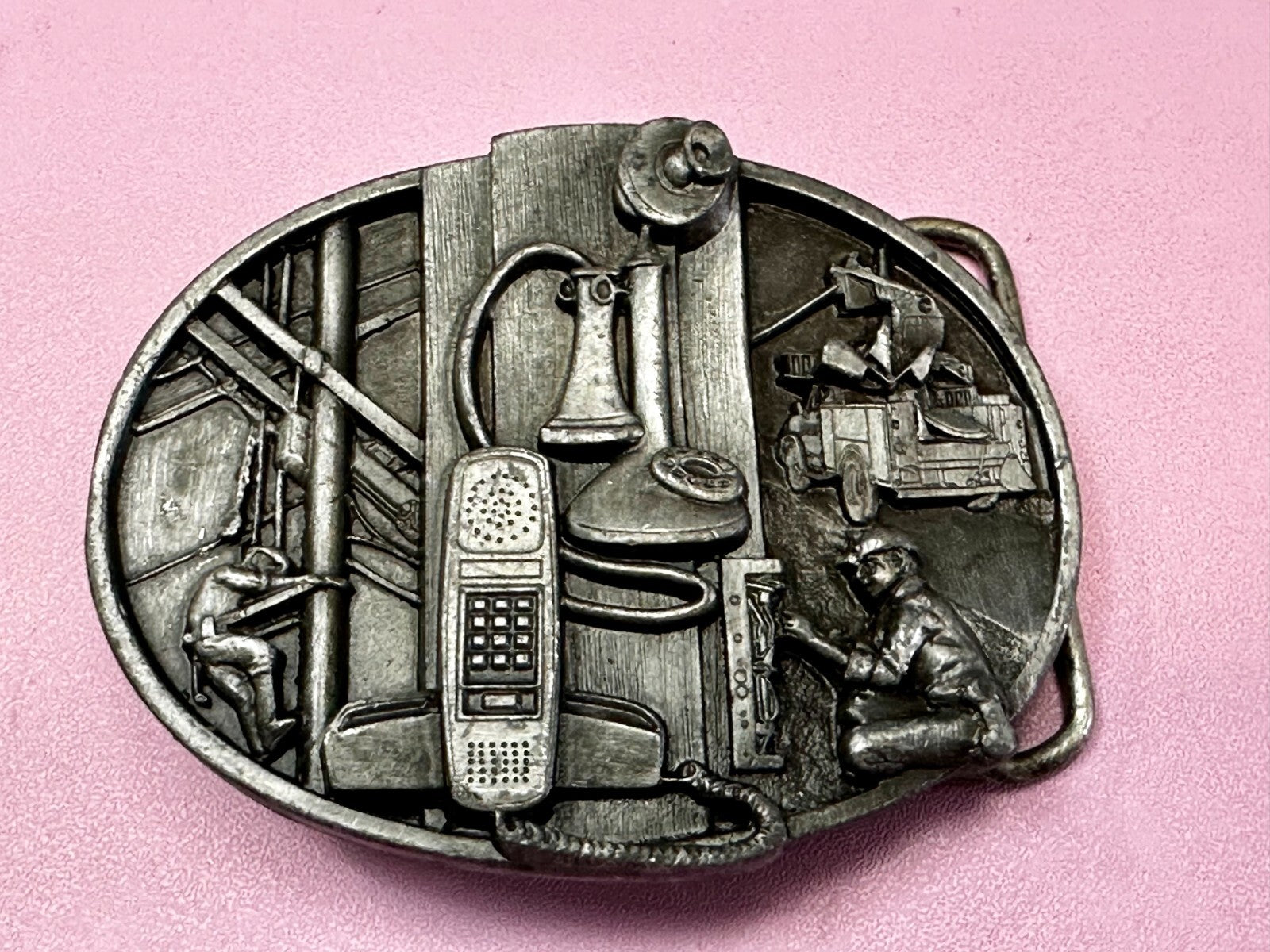 Telephone Lineman Line Electrical Worker Commemorative 1988 Siskiyou Belt Buckle