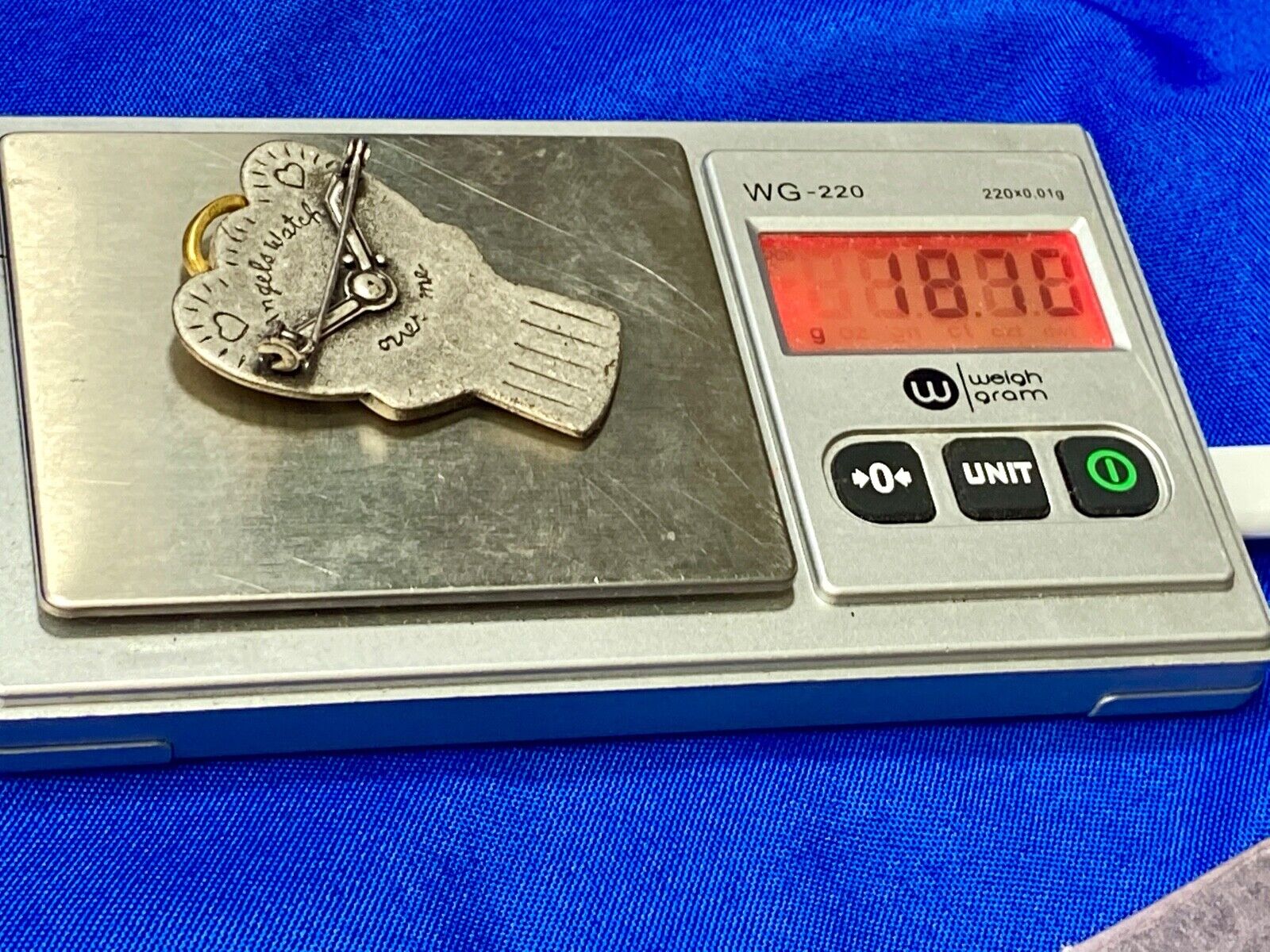 Angels Watch Over Me Pewter Two tone Halo &Heart  Brooch Pin Costume Jewelry