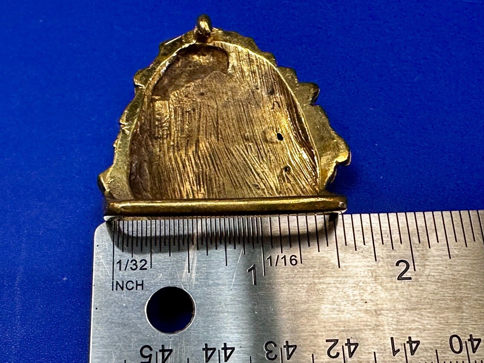 Unique Chunky Nugget Textured Brutalist Gold Tone Hippy Signed Belt Buckle