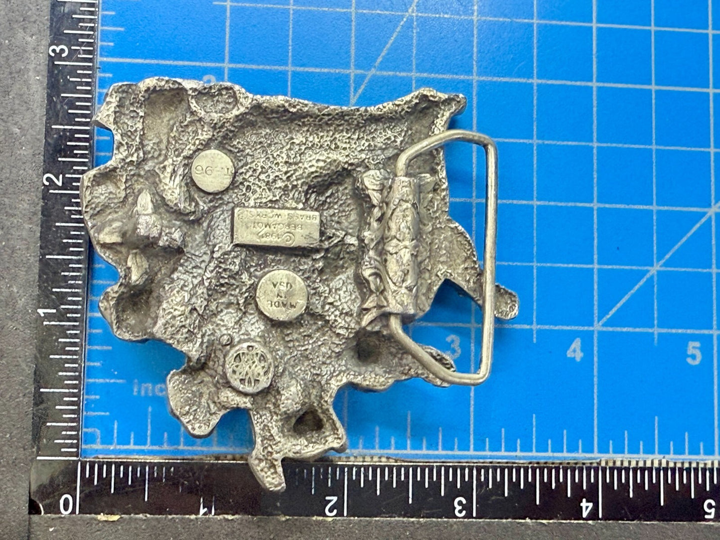 American Country Western Music Musician Vintage 1980 Bergamot Belt Buckle