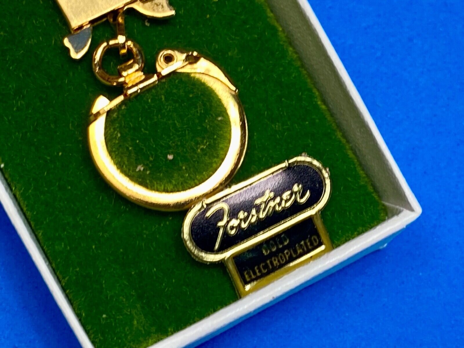 Vintage Foster USA Keychain Pull Apart Engraved H  Bar Gold Plated Mid Century