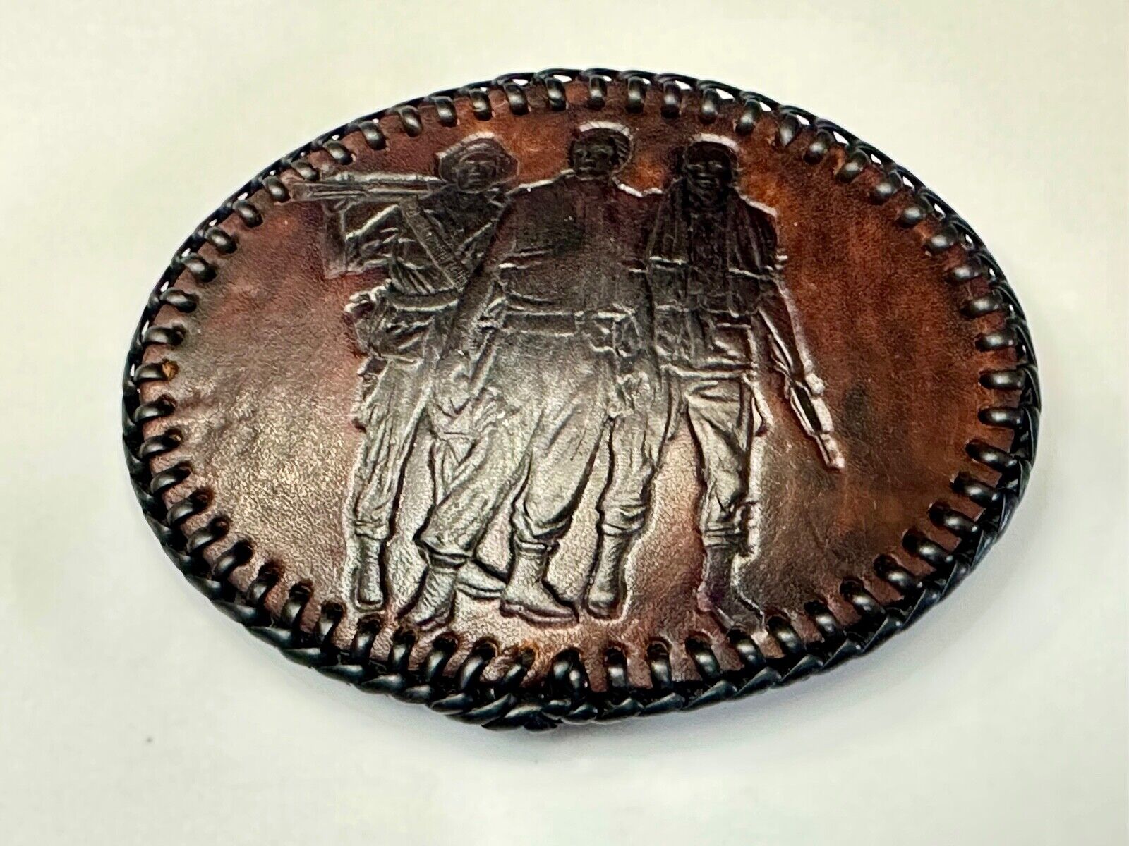 Vietnam War Memorial Three Soldiers Statue Washington DC Leather Belt Buckle