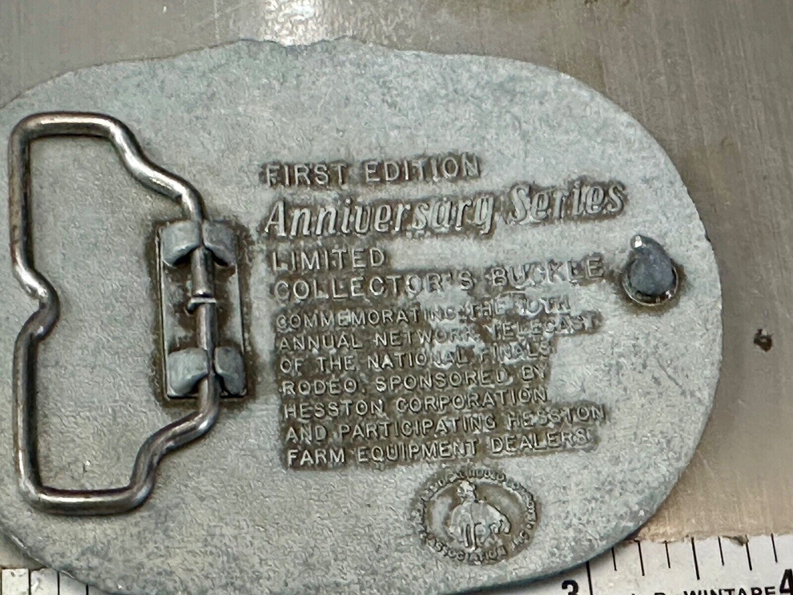 1983 Hesston National Finals Rodeo 25th Anniversary Adult Collectors Belt Buckle