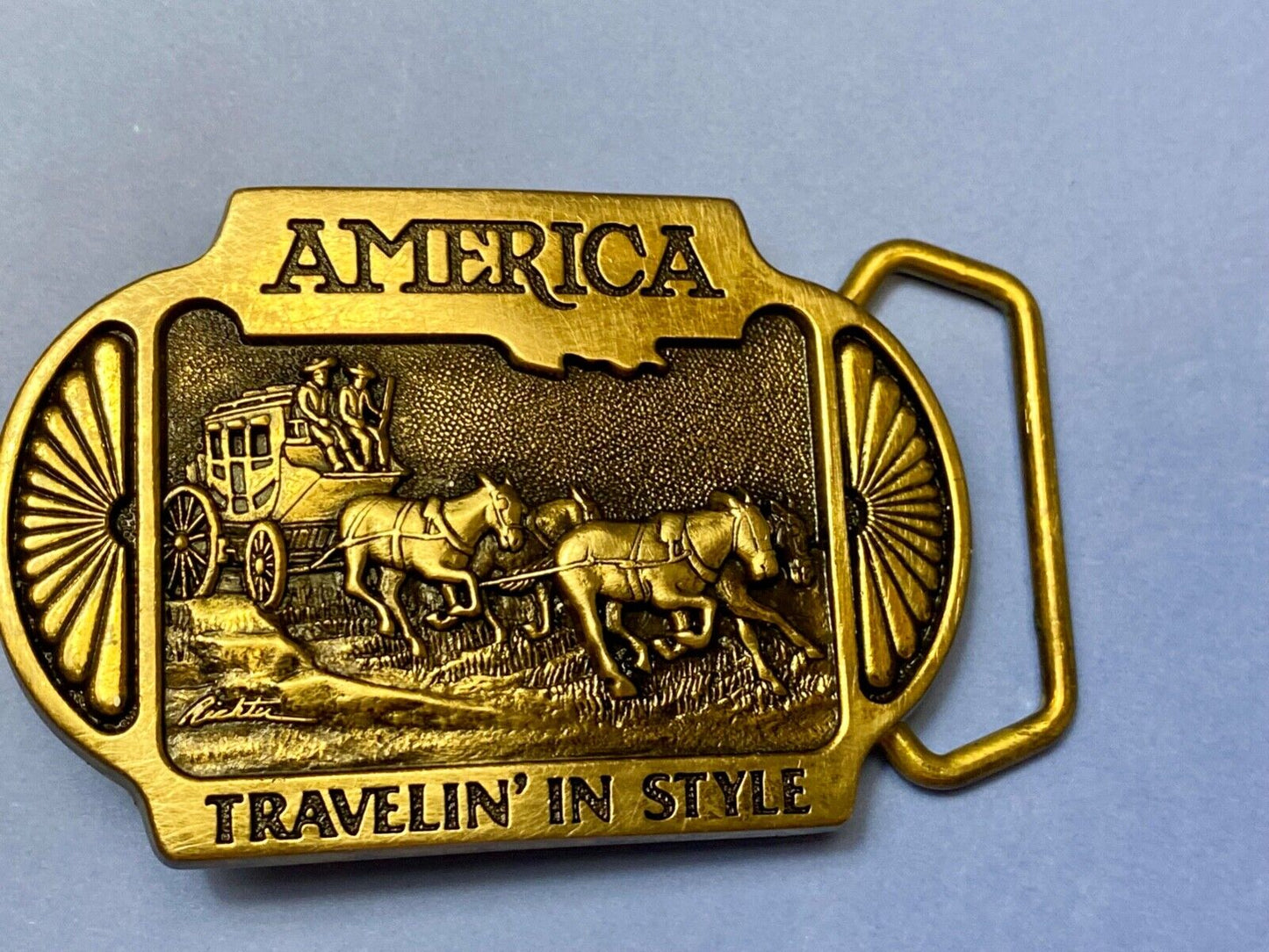 America, Traveling in Style  - Western Savings Series 1 Vintage belt buckle