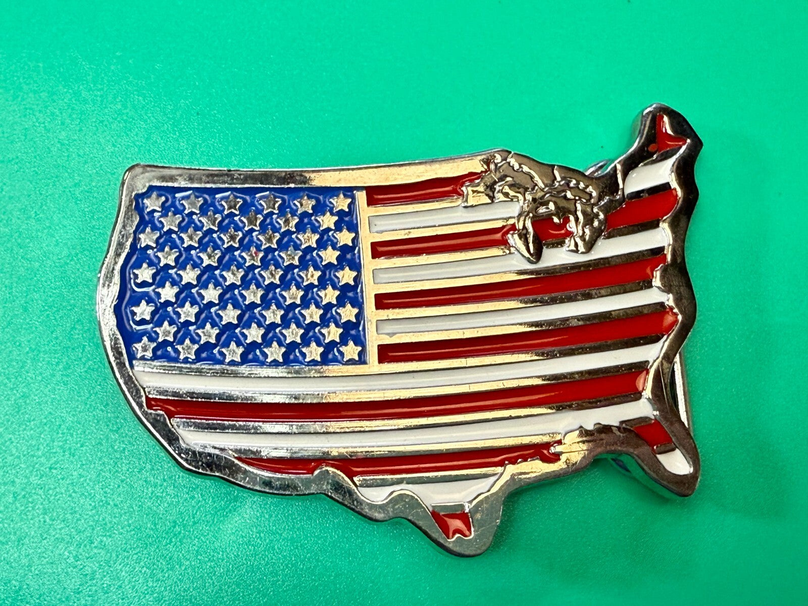United States of America Flags Figural Cutout Patriotic Belt Buckle