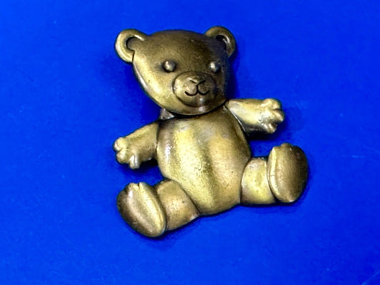 Vintage JJ Jonette Silver Tone Articulated Head Teddy Bear