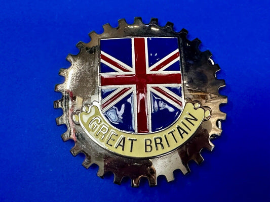Uk Flag Vintage Gear shaped Silver Tone Belt Buckle by Artifakt