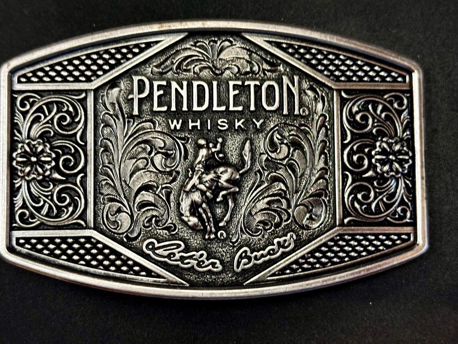 2022 Pendleton Whiskey Leter Buck Rodeo Cowboys Montana Silversmiths Belt Buckle