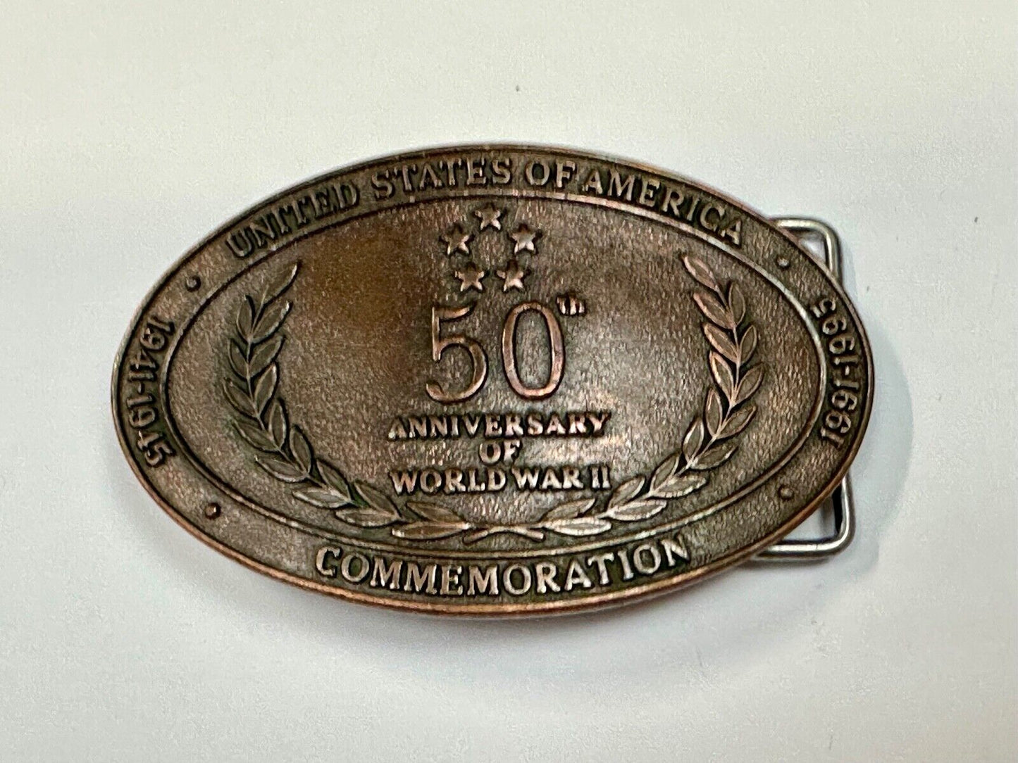 United Stated 50th Anniversary of World War 2 Commemorative belt buckle Crew INC
