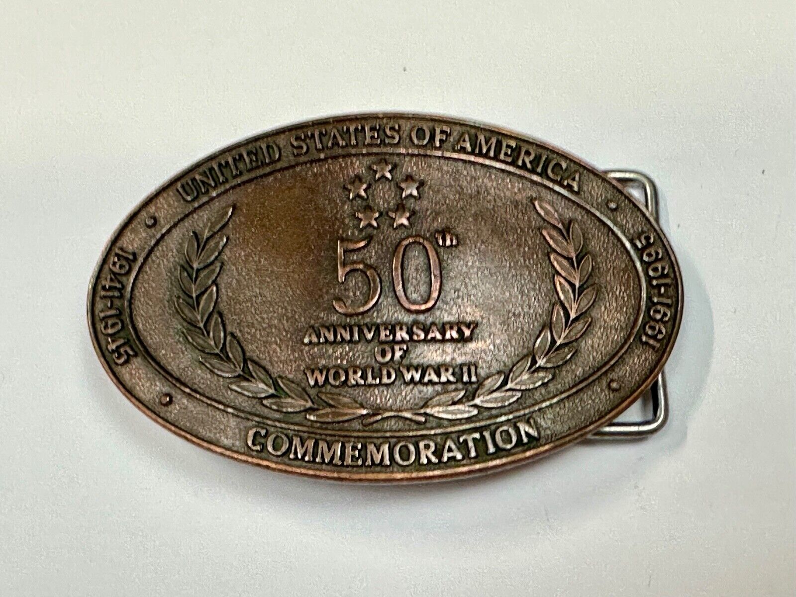 United Stated 50th Anniversary of World War 2 Commemorative belt buckle Crew INC