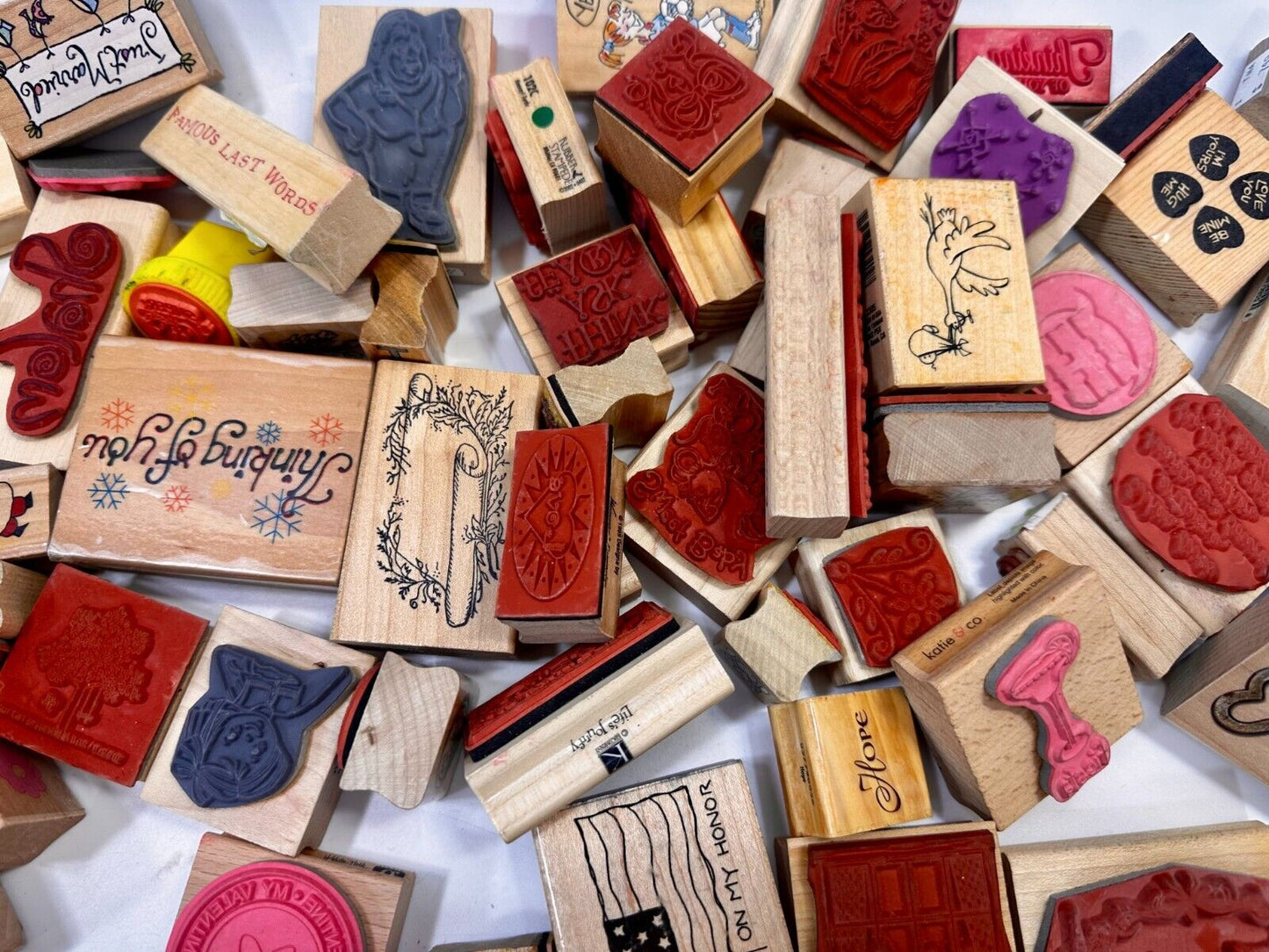 7.4 Pounds of Rubber Stamps HUGE LOT - Mostly NEW! Scrapbook Teachers SCORE!