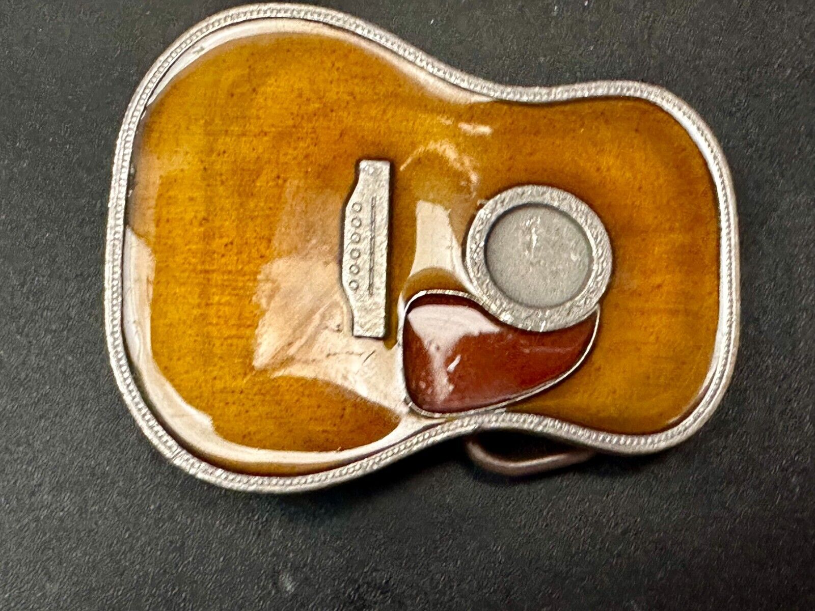 Acoustic Guitar Body Shaped Music Realistic Brown Bergamot N-261 Belt Buckle
