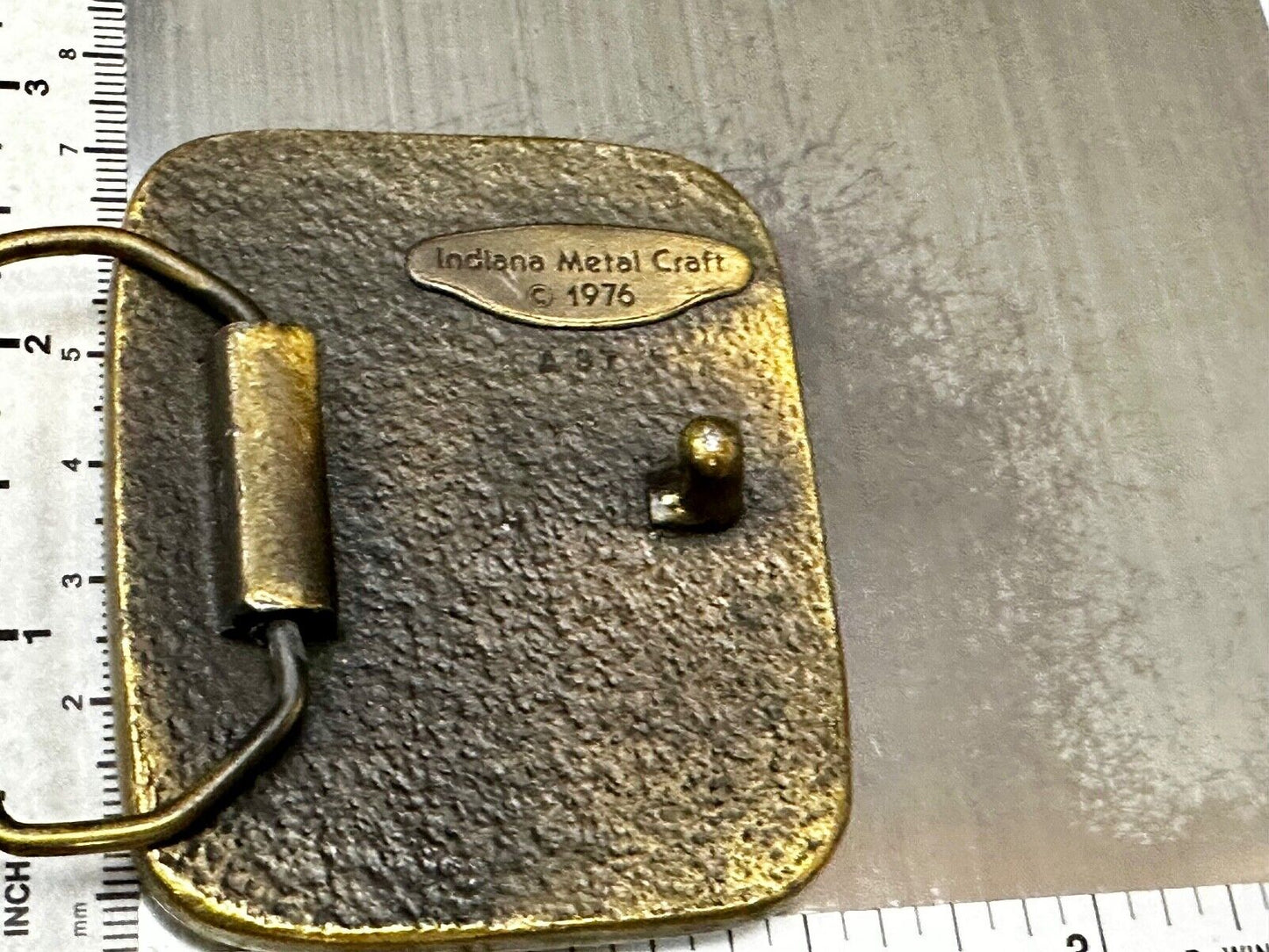 Bass Sport Fishing Vintage 1976 Indiana Metal Craft Belt Buckle