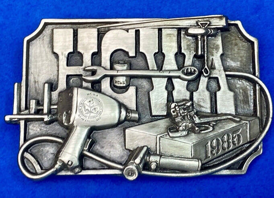 1985 Hcwa Hesston Corp Workers Association Commemorative Belt Buckle 