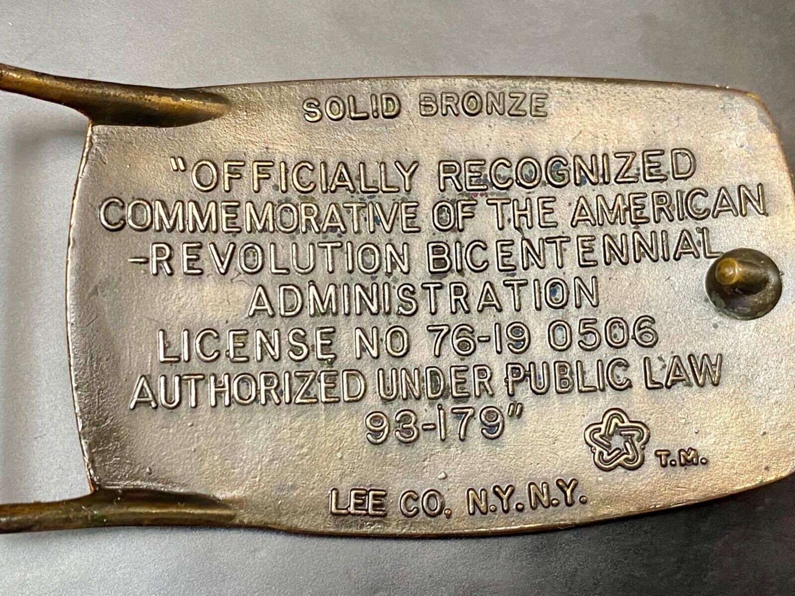 American Revolution bicentennial  Patriotic United States belt buckle by LEE