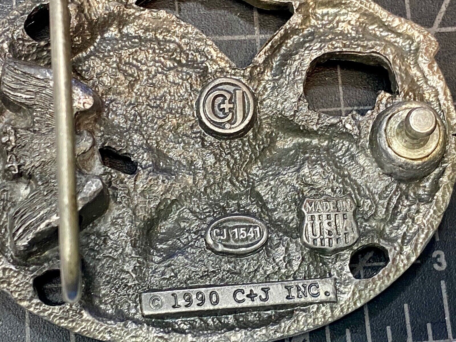 Vintage 1990 C+J See Through Hunting Flying Diving American Eagle Belt Buckle 