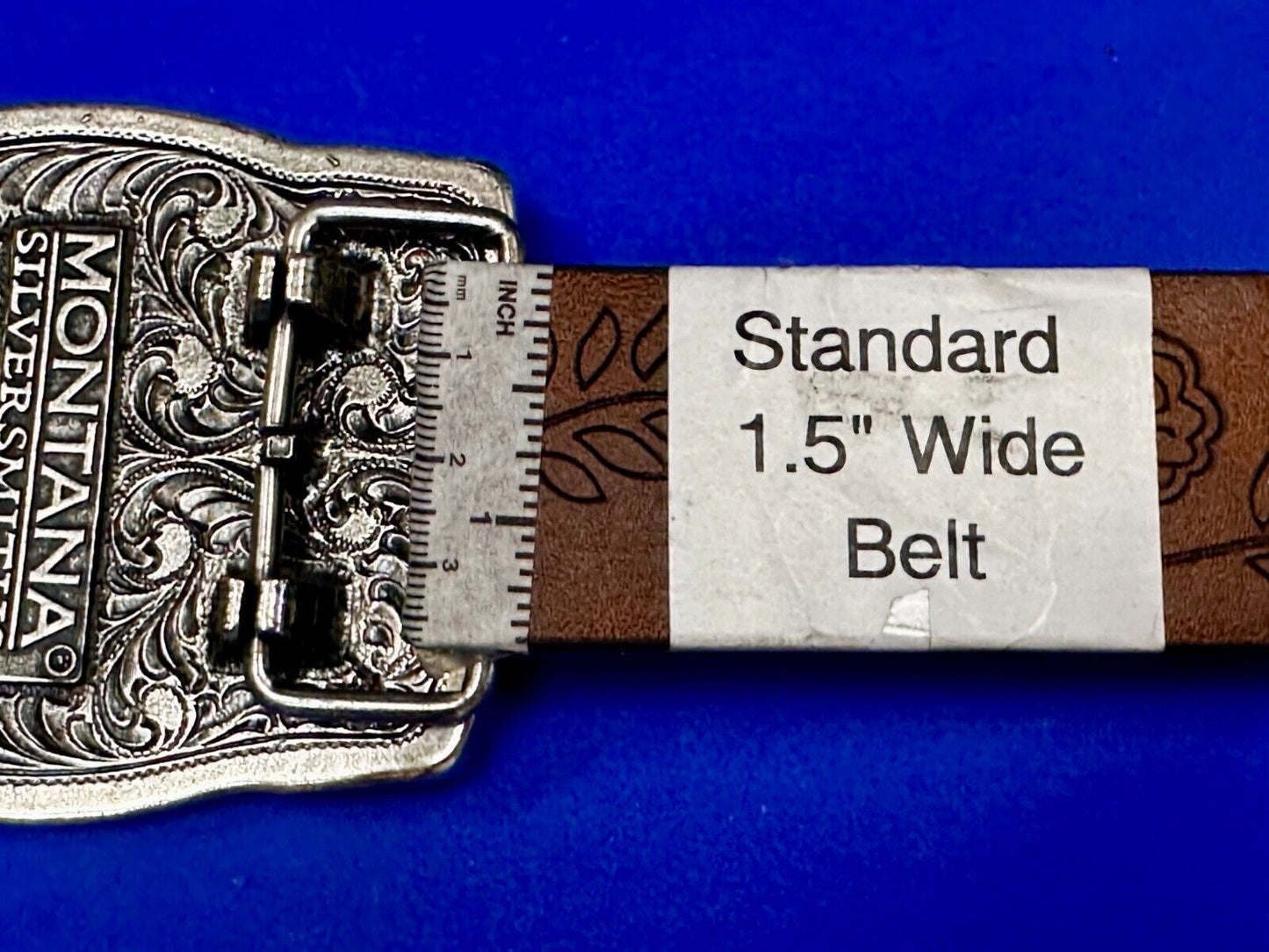 Patriotic American Flag USA Flower Swirl Western Belt Buckle Montana Silversmith