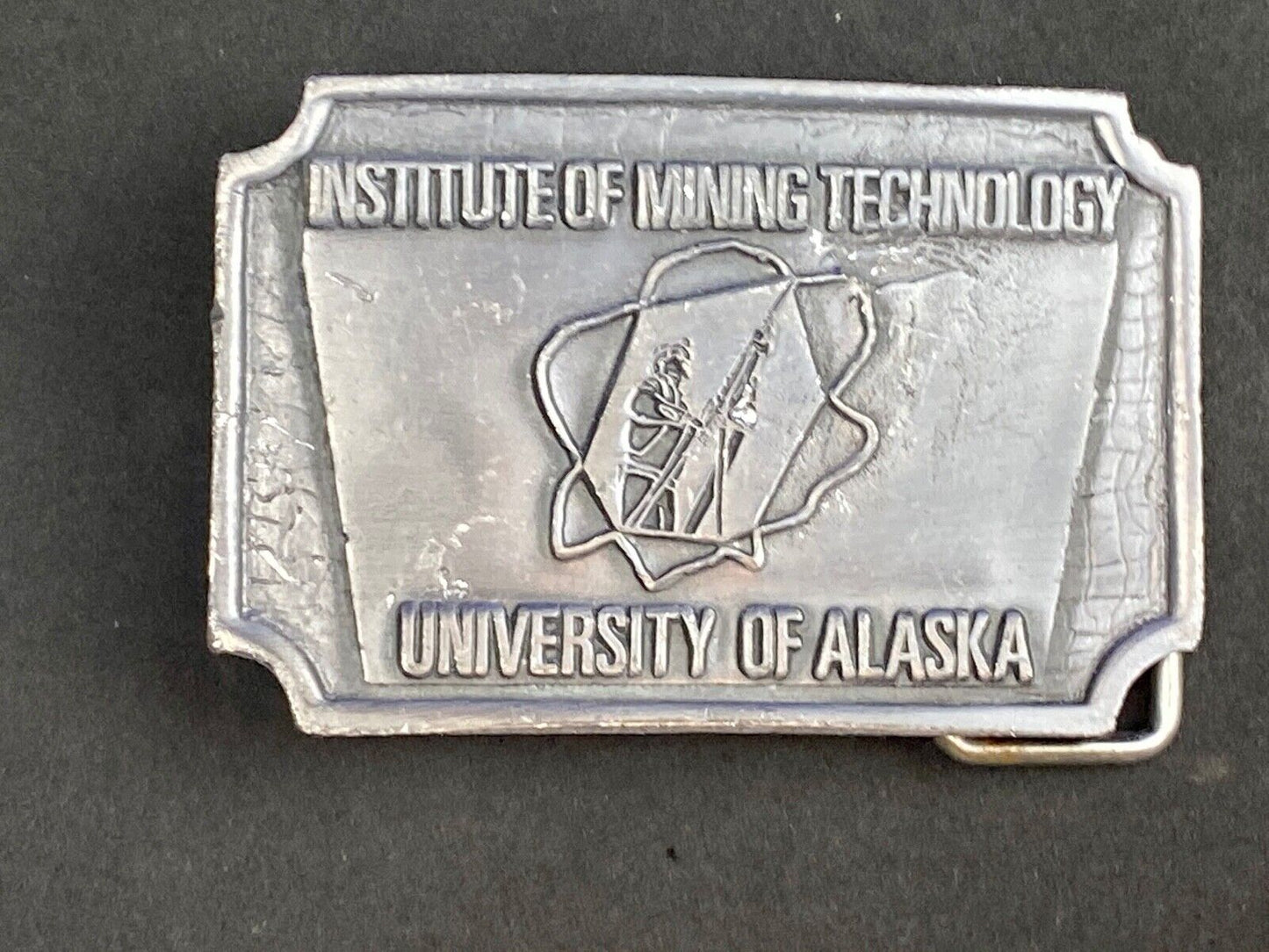 Vintage Institute of mining technology belt buckle - University of Alaska 