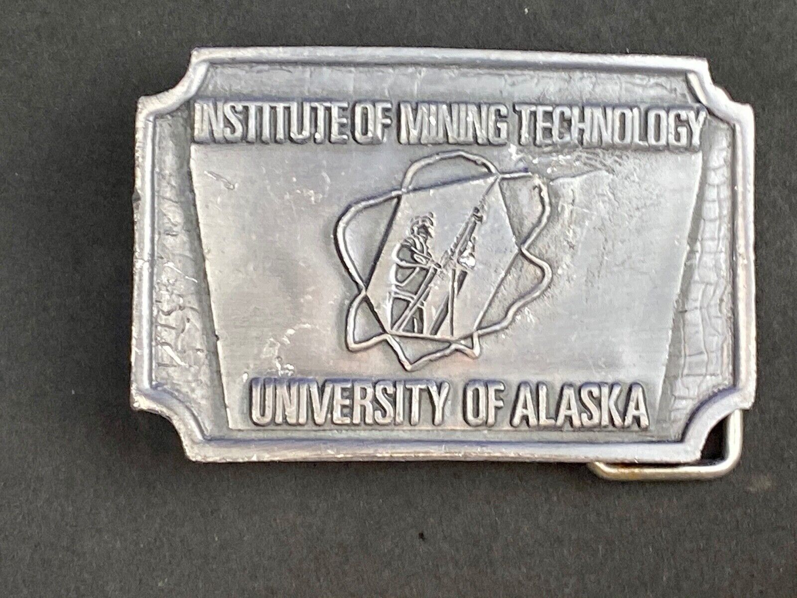 Vintage Institute of mining technology belt buckle - University of Alaska 