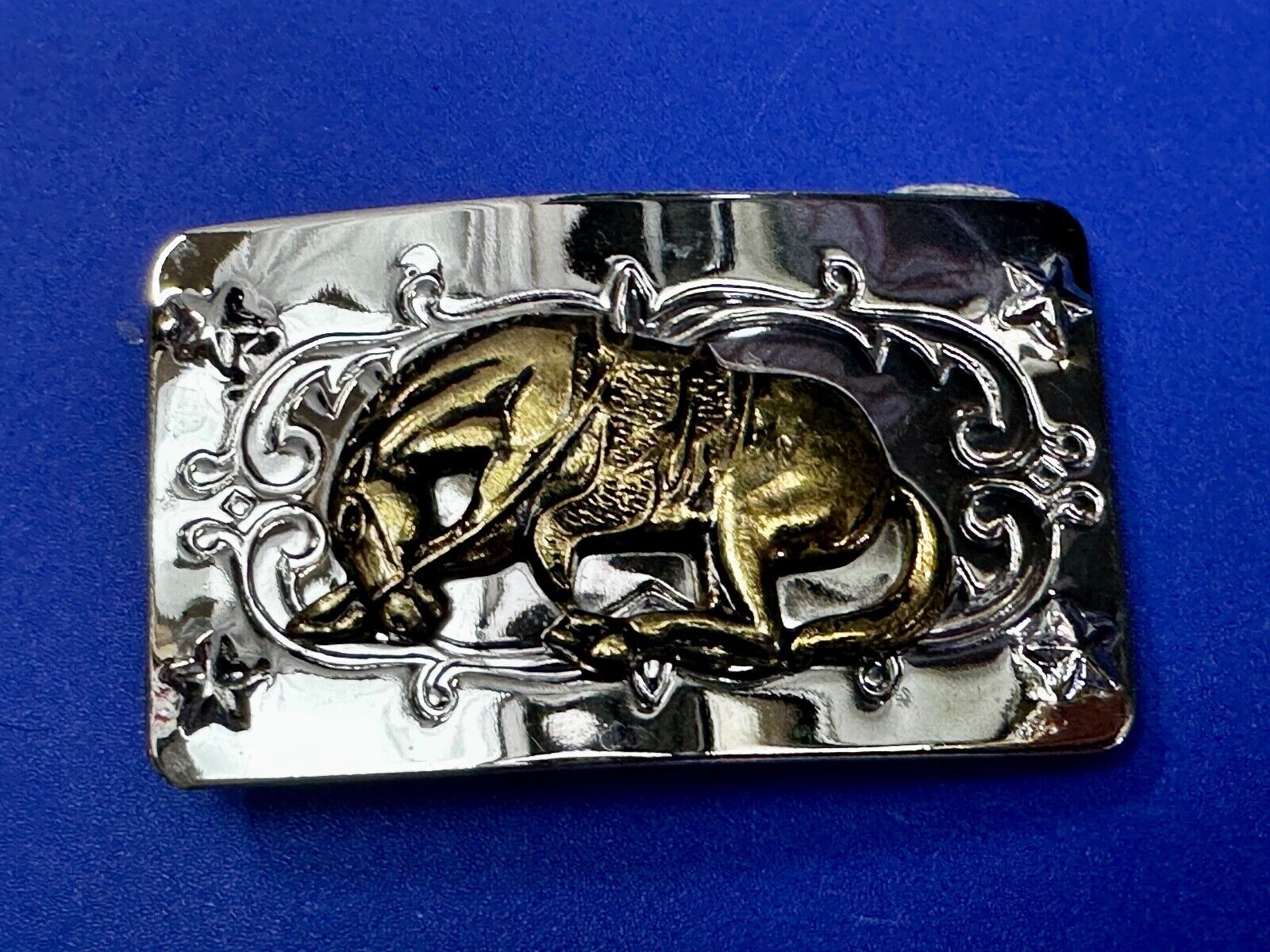 Vintage Horse Cowboy Saddle Buck Bronc western belt buckle