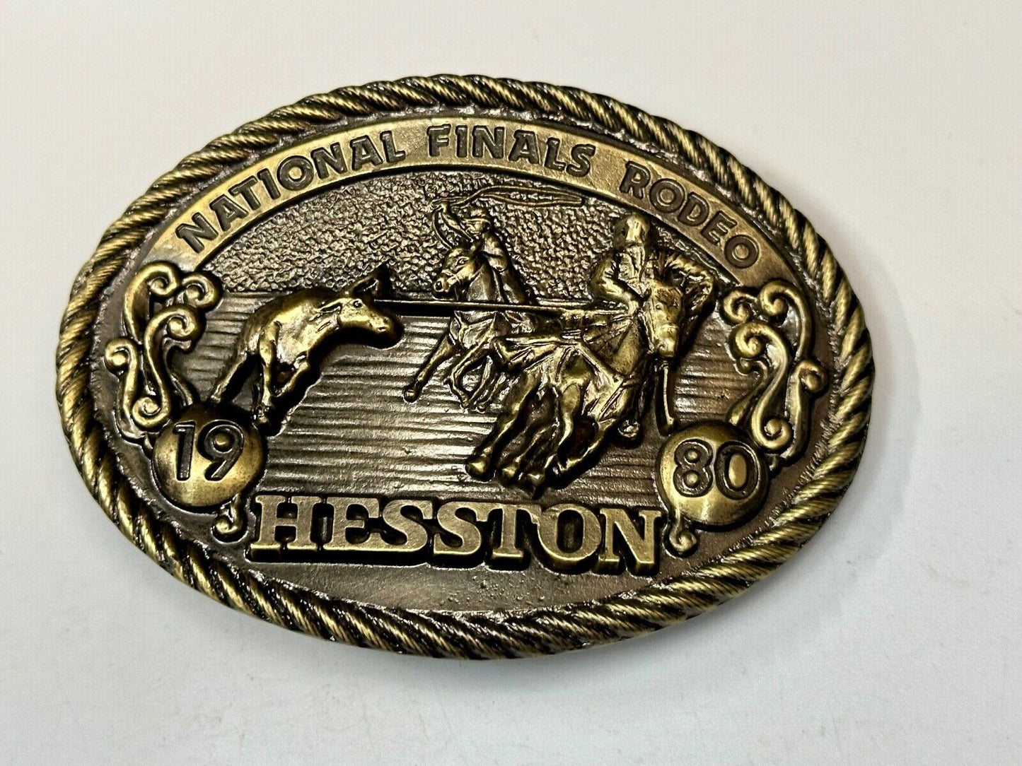 1980 Hesston National Finals Rodeo NFR Collectors Rodeo Cowboy Belt Buckle