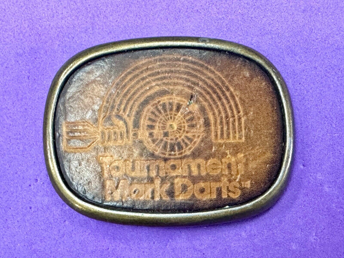 Tournament Mark Darts Leather & Metal Dart board game Belt Buckle