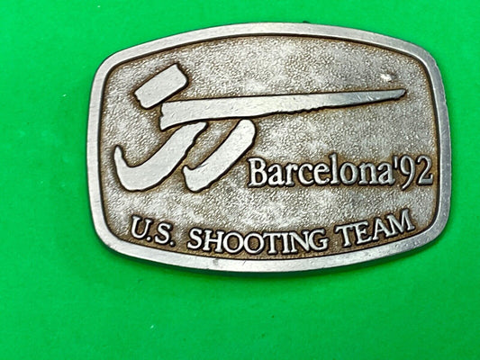 Vintage 1992 US Olympic Shooting Team BELT BUCKLE Barcelona 