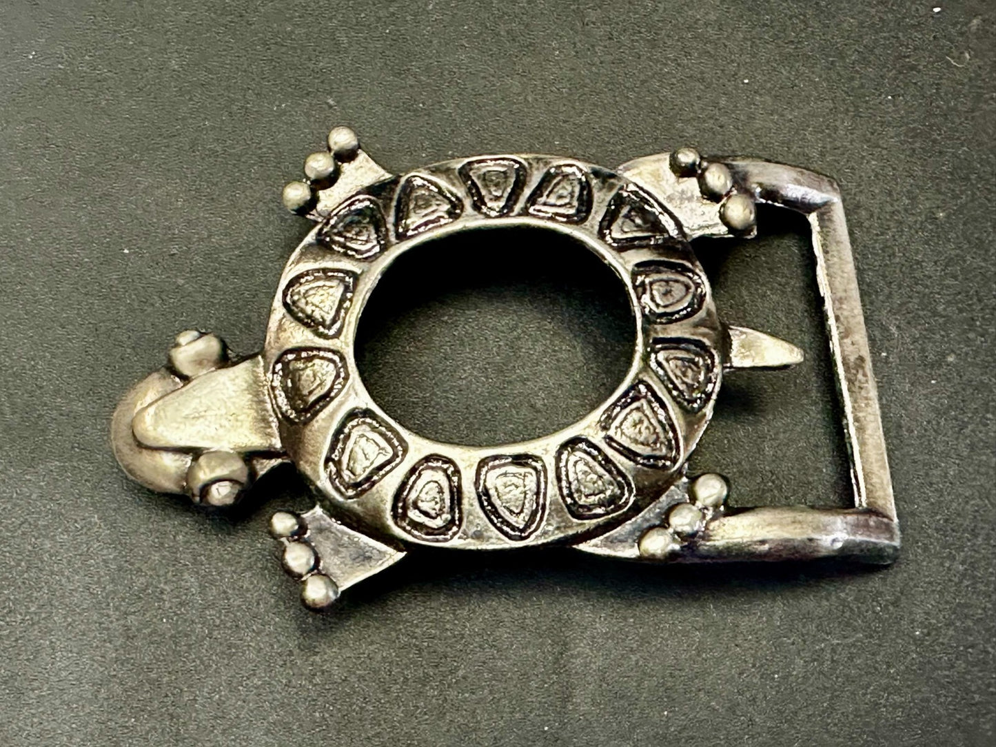 Turquoise Turtle Openwork Hippy Boho Belt Buckle For Your Cab Cabochon Stone