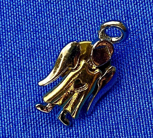 Vintage Angel Heart Brooch Lapel Pin Signed GCI Gold Silver Two Tone 1"