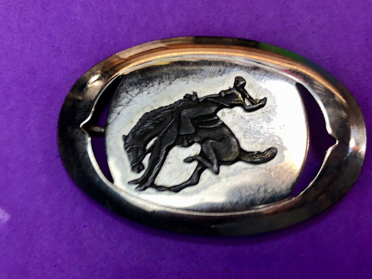 Vintage? Rodeo cowboy riding bull,  bucking bronco Belt Buckle 