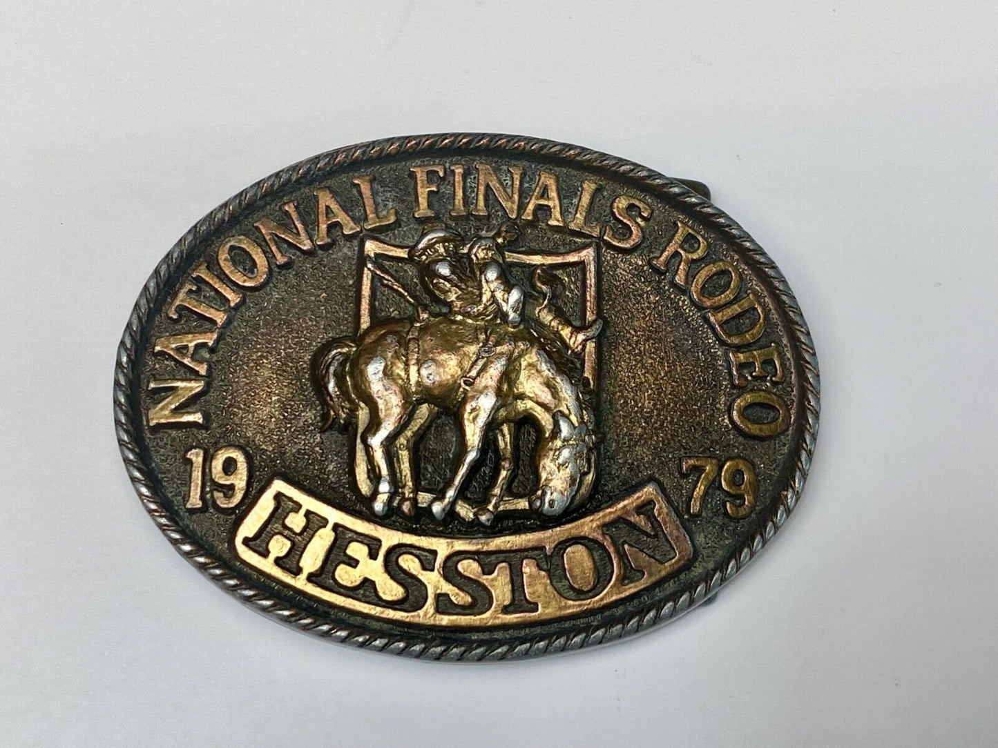 1979 Hesston Fifth edition Nation Finals Rodeo NFR Cowboy belt buckle