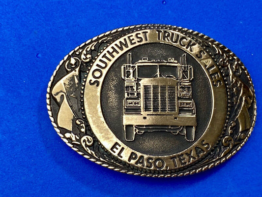Vintage 1984 Southwest truck sales El Paso Texas company add belt buckle 