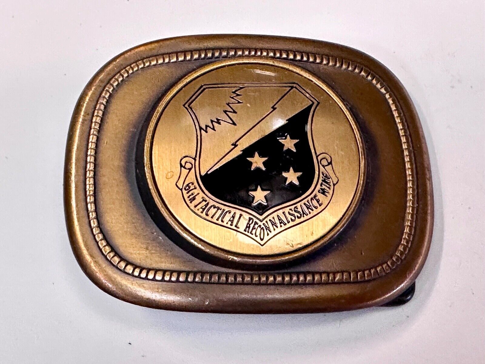 67th Tactical Reconnaissance Wing Dress Belt Buckle USAF Lux Ex Tenebris