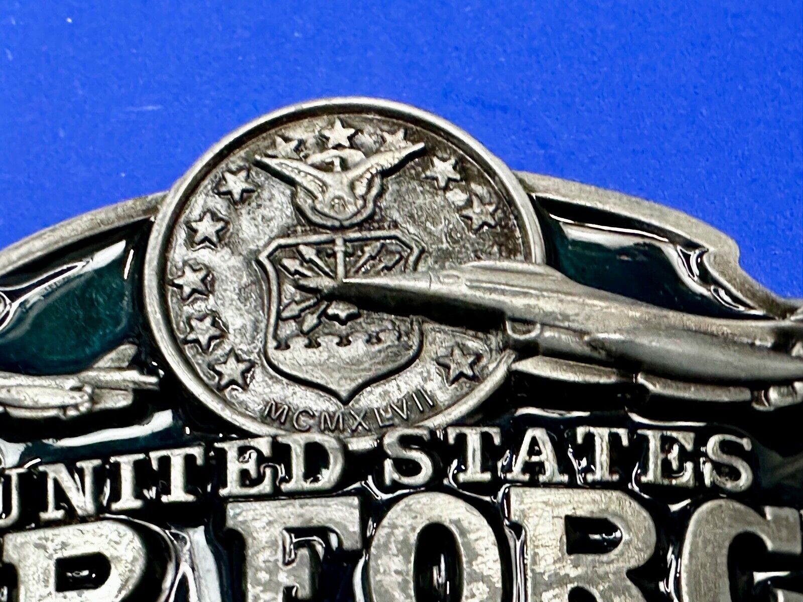 United States Air Force Raised Dimensional Plane Emblem Belt Buckle