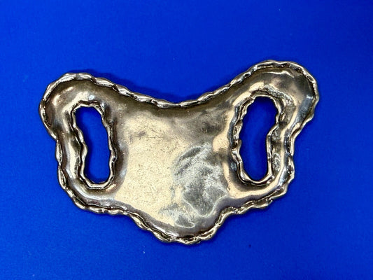 Textured Metal Statement Silver Tone Hippy Vibe Large Scarf Belt Slide Buckle