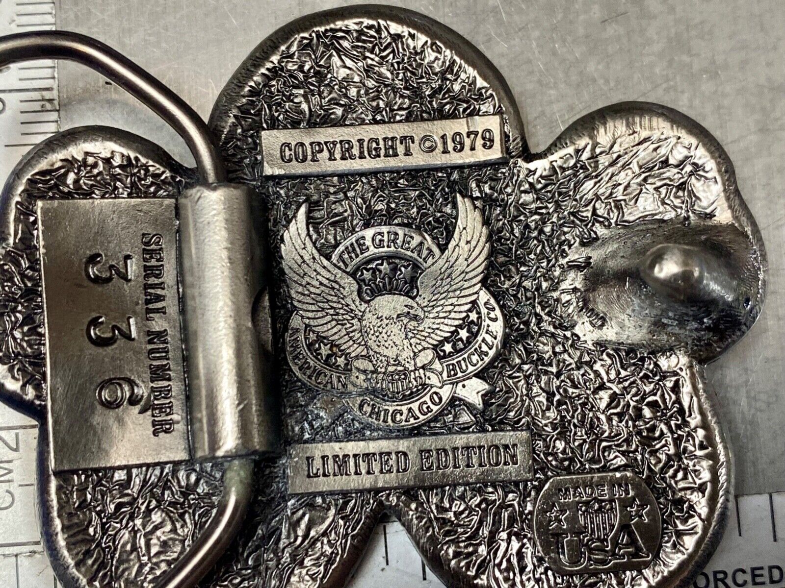 Vintage Coin Collectors Cluster figural 1979 Liberty JFK dimes belt buckle
