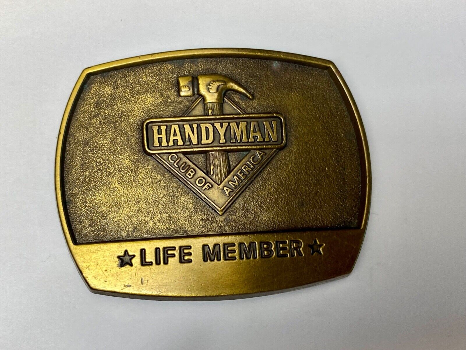 vintage Hammer Tools  - handyman club of America - life member belt buckle