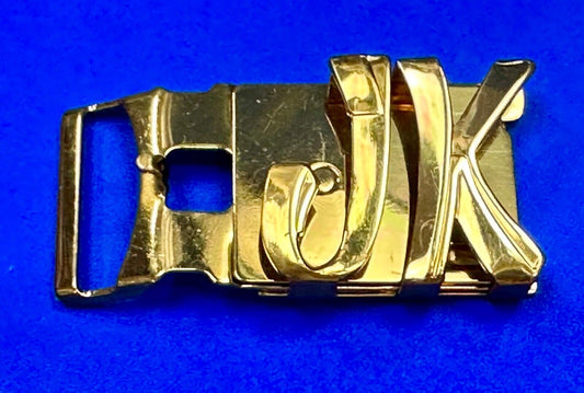 Vintage Letter monogram Initial's JK gold color belt buckle by Hickok USA