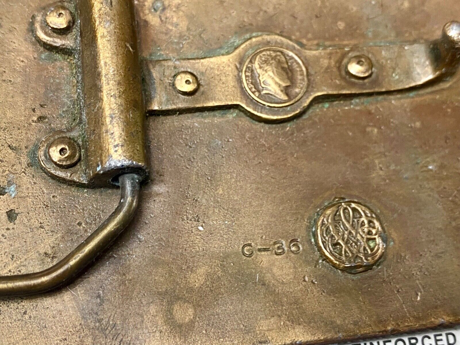 American Express Wells Butterfield Bergamot Brass Belt Buckle Horse and Buggy