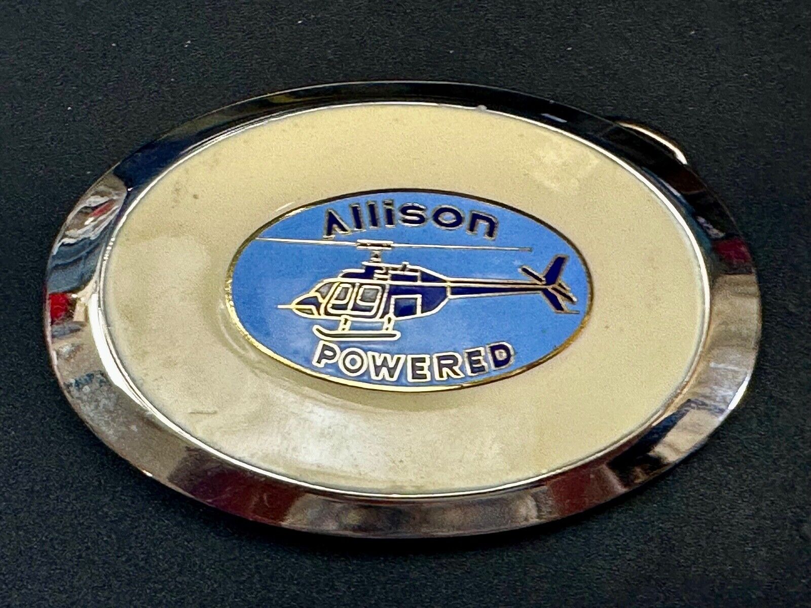 Allison Helicopters Indianapolis Indiana Company Aviation Plane Belt Buckle
