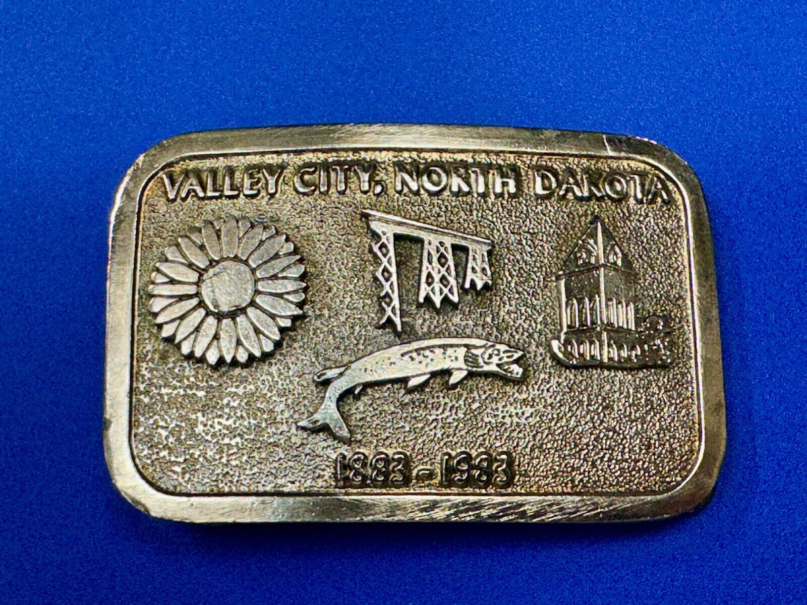 Vintage 1983 Valley City City State Commemorative North Dakota belt buckle