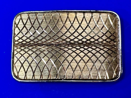 Vintage flower theme etched rectangular western gold tone belt buckle