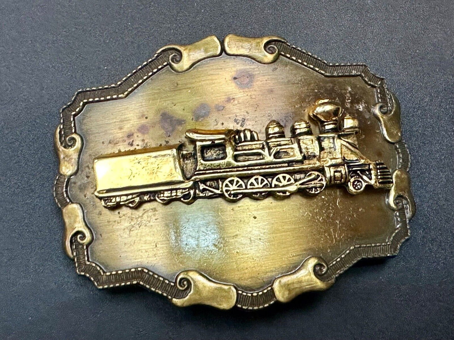 70's Raintree Steam Locomotive Belt Buckle Vintage Collectors RR Railroad Trains
