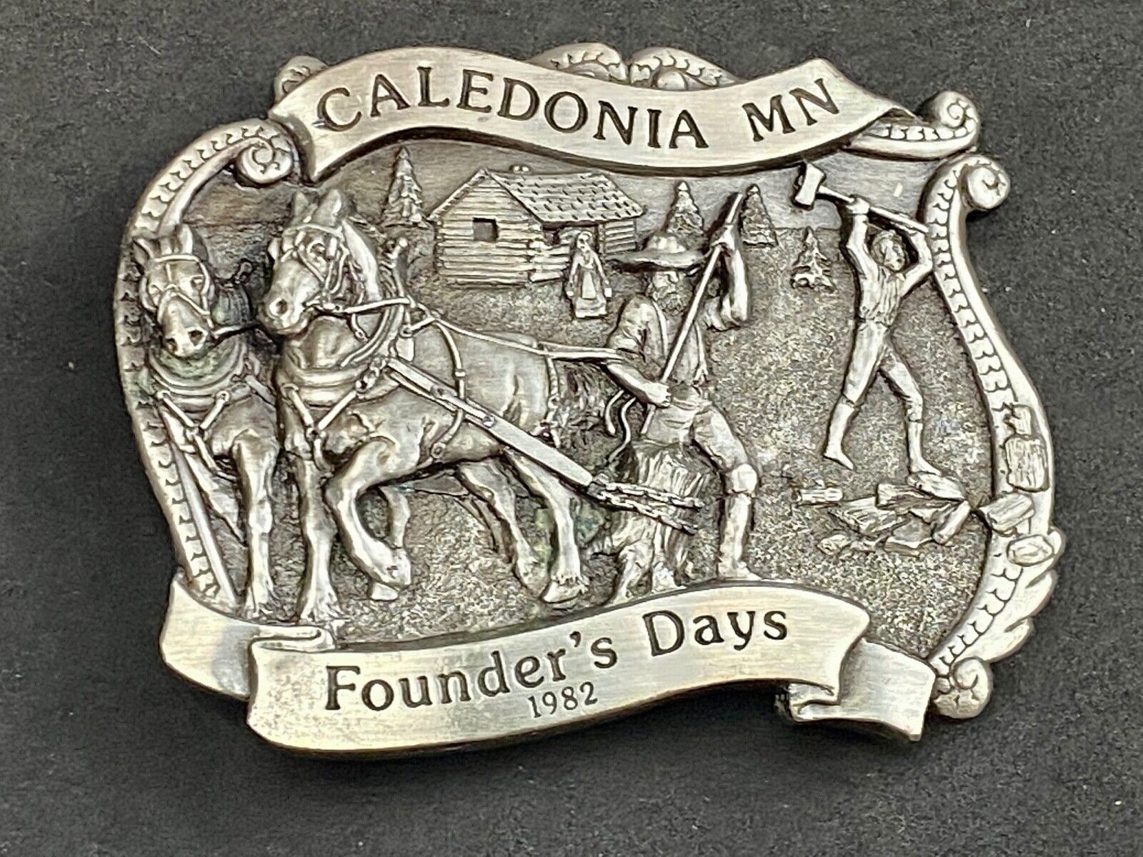 Vintage 1982 - Founder’s Days Caledonia MN belt buckle by Siskiyou